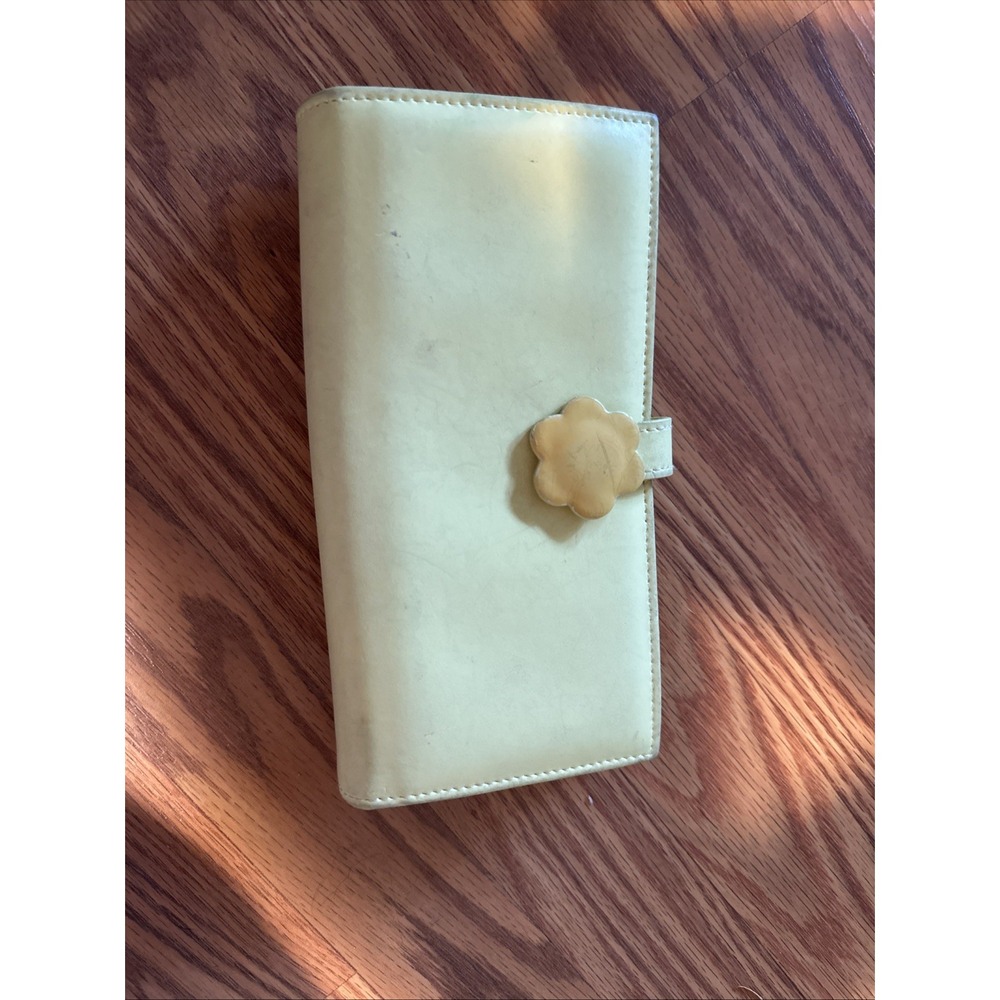 FURLA Wallet Flower Snap Black Patent Leather